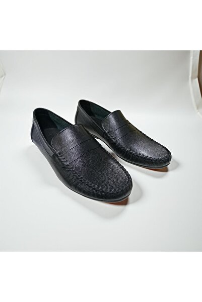 MODA حذاء رجالي أسود من الجلد الطبيعي دالاس