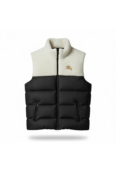 Butik Üst Tarafı Kürklü Kaliteli Dar Kalıp Yelek