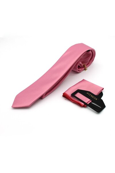 Fitmens Set muške kravate i maramice FS-001866 - roza