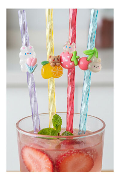 Fark Teknoloji SEVİMLİ FİGÜRLÜ MİKA YIKANABİLİR PARTİ PİPET 4 LÜ