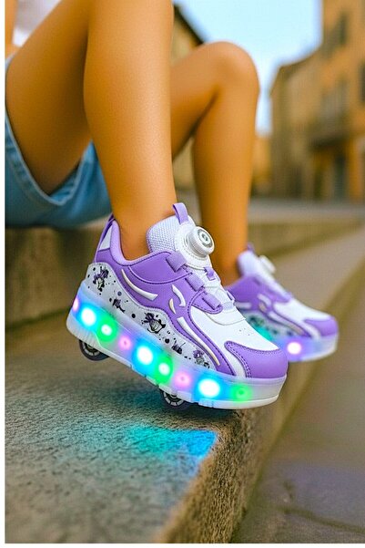 Nisanur Shoes Çocuk Ortopedik Patenli Işıklı Tekerlekli Spor Ayakkabı & Patenli 4 Tekerli Rahat Ayakkabı