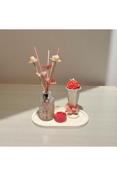 Nunevva 5 Parça Rose Blush Oda Kokusu Seti – Ev Ofis Salon Dekoratif Biblo – ...