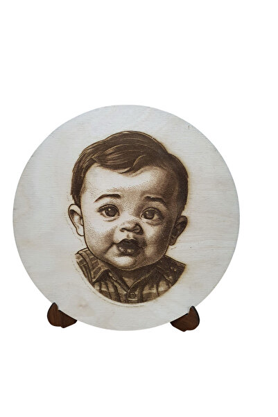 Tasarım Kişiye Özel Fotoğraf Ahşap Yakma Baskı 19x19 cm