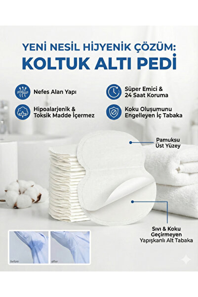 LOVYCO Ter Ve Koku Önleyici Koltuk Altı Pedi (10 ADET)