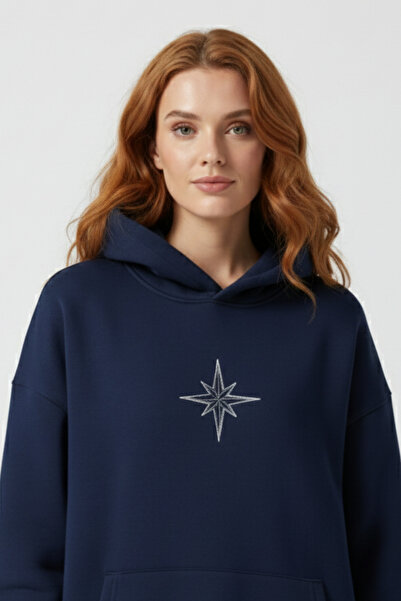 UNCİA OUTDOORS ملابس نسائية قصة فضفاضة بغطاء رأس ملابس رياضية بتفاصيل طباعة ن...