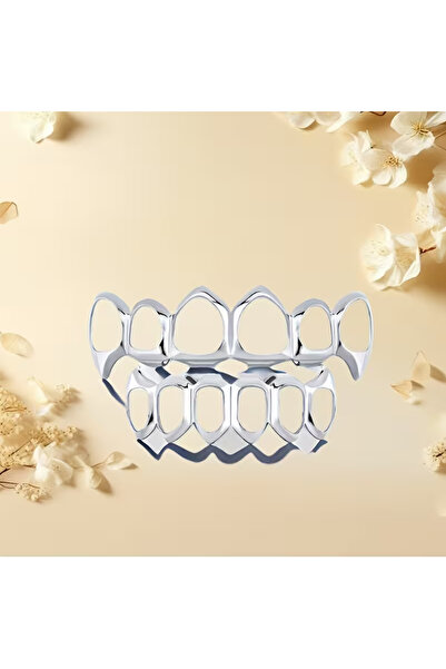 Zümrüt OyuncakStore Hip Hop Grillz Gümüş Rengi İkili Set Diş Taşı