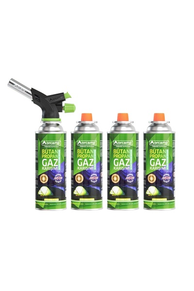 Orcamp Çakmaklı Pürmüz + 4'lü Gaz Kartuşu
