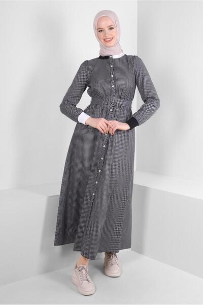 Alvina GINGER PATTERNED BUTTONED BELT DRESS 43685