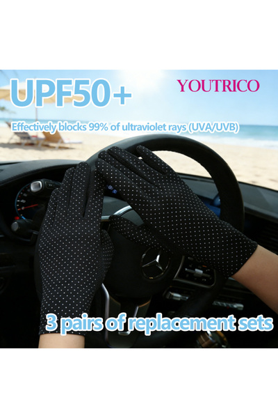 Youtrico 3 أزواج - ألوان مختلفة، واقي شمسي لأيدي النساء، يسمح بمرور الهواء، م...