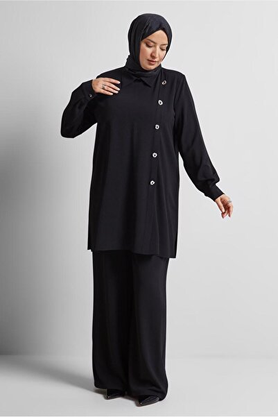 Alvina Shirt Collar Pants Suit 20716