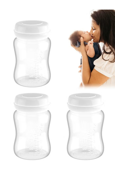 Generic زجاجات تخزين حليب الثدي 180 مل، ذات عنق واسع (عبوة من 3 قطع)