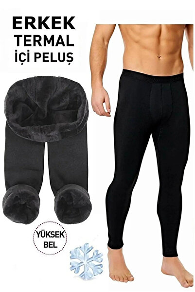 B BLUE KORSE Erkek Peluş İçlik Termal İçlik Termal Tayt Kışlık 10 Kat Daha Fa...