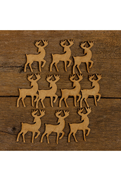 Sözen Home Design GEYİK2.mdl-Yılbaşı Süsü Ahşap boyama Mdf 10 ADET Magnet , A...