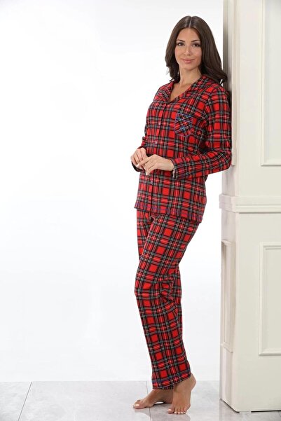 gd goldoremi 98224 Жіночий піжамний комплект з довгими рукавами, на ґудзиках ...