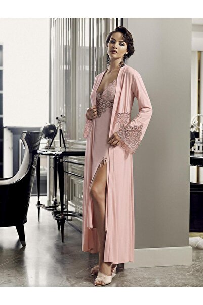 gd goldoremi طقم ثوب نوم طويل من القطن الممشط مكون من 6 قطع للنساء من 200