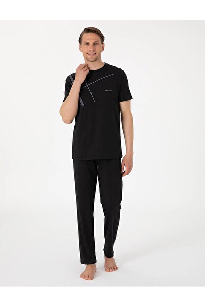 Pierre Cardin Men's Short Sleeve Crew Neck Pajama Suit