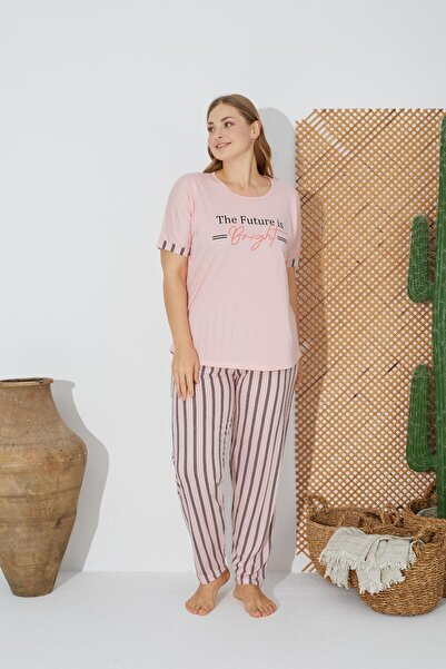 Estiva 24071 Короткий рукав Великий розмір Жіночий піжамний комплект