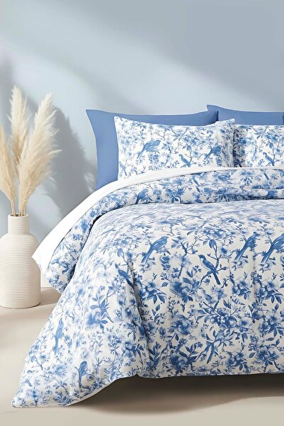Rivaİstanbul Set de lenjerie de pat Nova Blue pentru o persoană din bumbac