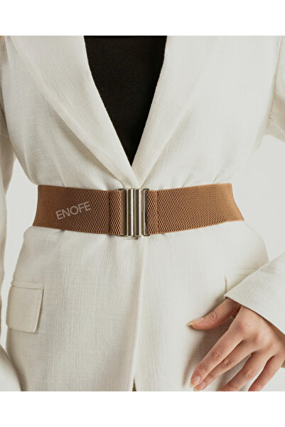 ENOFE 5 cm,Gümüş Tokalı Korse Kemer.Petekli Lastikli