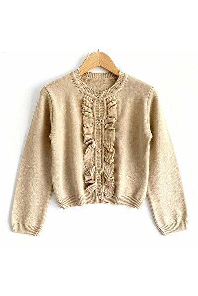 Gocoland سترة تريكو أنيقة بأزرار وتفاصيل مكشكشة