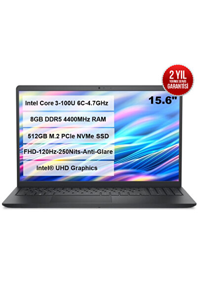 Dell Pro 15 Intel Core3-100U 8GB RAM 512GB M.2 SSD 15.6" FHD Ubuntu PV15250