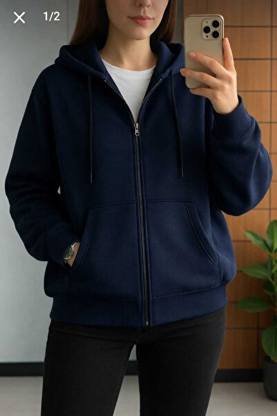 BRLKN سترة نسائية بسحاب وتفاصيل كابوشون 2'iplik موسمي