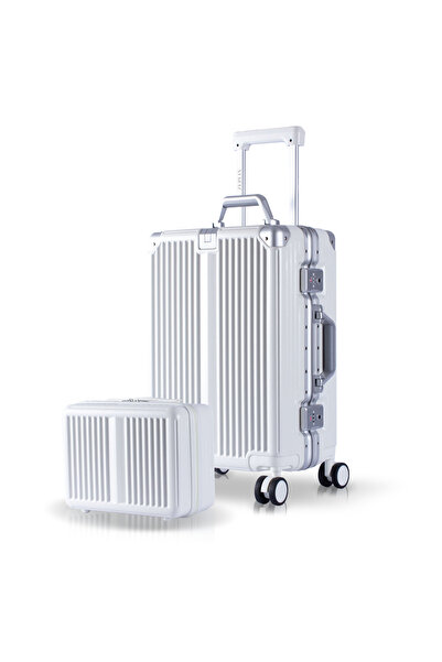 Zeplin Joya PC Policarbon 2'li Valiz Seti (Kabin ve Makyaj) Beyaz
