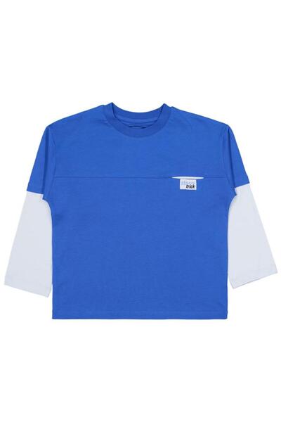 Civil Boys Skidivi rukav - Etiketirana majica za decu 6-9 godina - Plava 6-7 ...