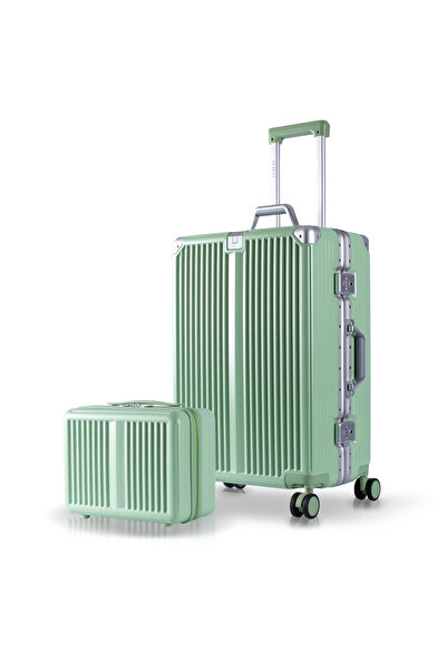 Zeplin Joya PC Policarbon 2'li Valiz Seti (Orta ve Makyaj) Yeşil