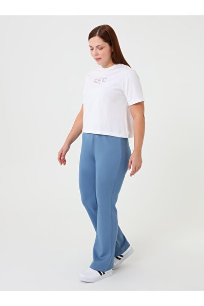 ALİA Büyük Beden İspanyol Paça Pantolon - İndigo - Alia