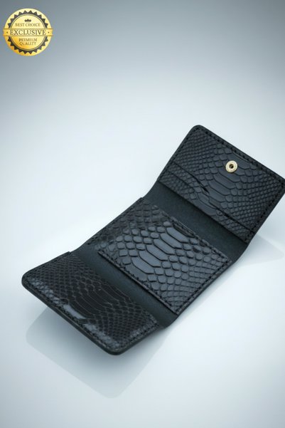 luvo Real Leather Handmade Genuine Leather Wallet Italian Stitching Exclusive Genuine Leather Snake Print