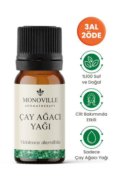 Monoville Çay Ağacı Uçucu Yağı 10 ml %100 Saf ve Doğal (Tea Tree Essential Oil)