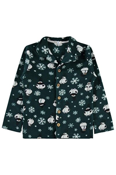 Civil Boys Snowman Printed 6-9 Years Old Pajama Set - Green 7-8 Years Old