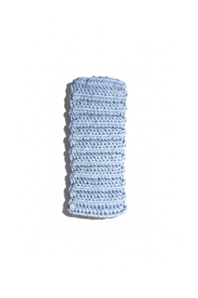 maia Açık Mavi Sade El Yapımı Örgü Bandana – Esnek ve Hafif Yapı