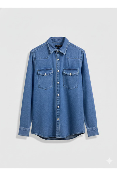 agmstore Erkek Kot Gömlek Denim Ceket Stiliyle Kalın Model Şıklık ve Rahatlık...