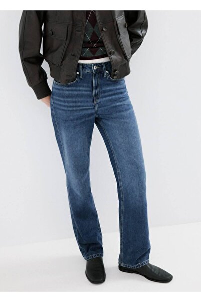 MANGO Woman Matilda yüksek belli düz kesim jean pantolon