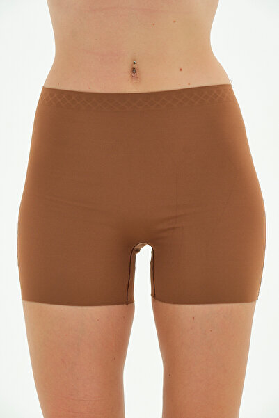 MİSTİRİK Carigna Model Rahat Dikişsiz Iz Göstermeyen Boxer Model Kahve Renk