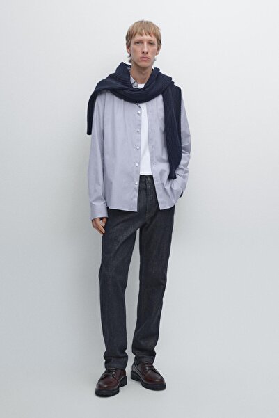 Massimo Dutti Regular fit çizgili poplin gömlek