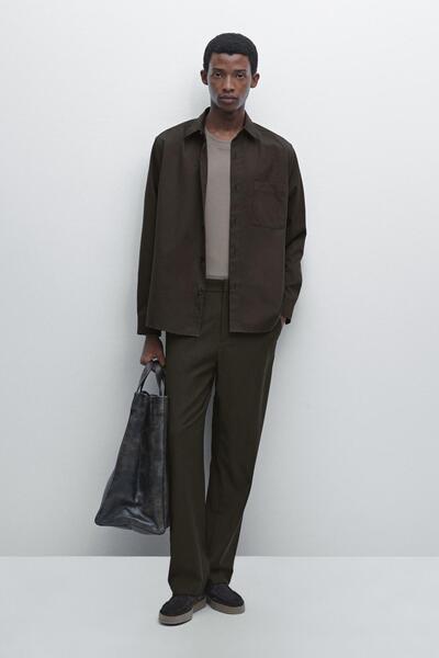 Massimo Dutti Cepli rahat kesim fit gömlek