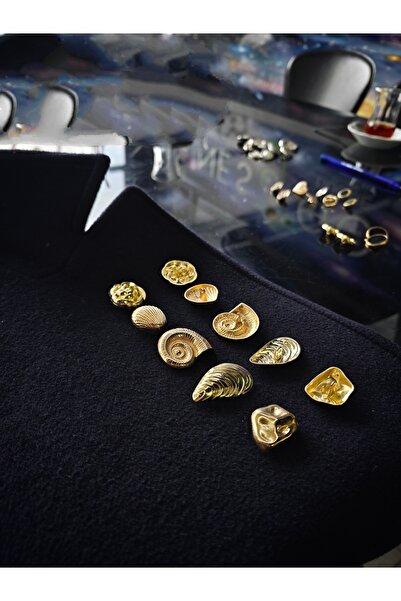 NESGO MODA Z.A.R.A Gold Kombin Düğme Seti 5 Model 10 Adet