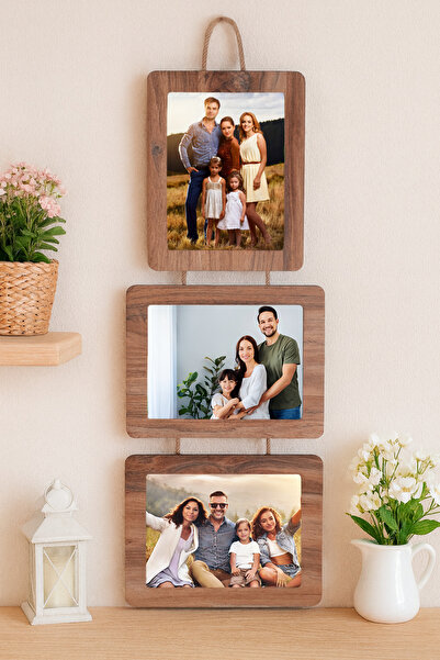 Studyo Plus İzmir Ahşap 3’lü İpli 15x21 cm Fotoğraf çerçevesi Kemençe