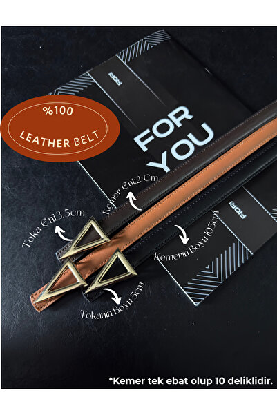 Fiori حزام نسائي أساسي من الجلد الطبيعي المقوس بثلاثة أجزاء مع إبزيم مثلث، حزام للسترة، حزام للملابس