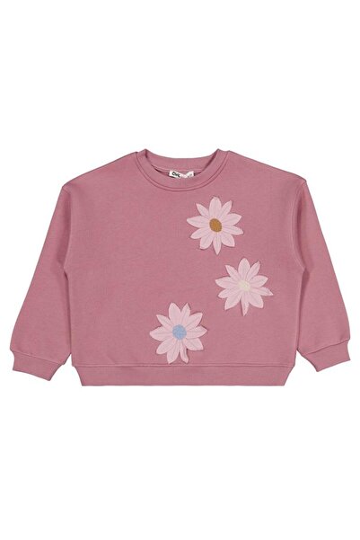 Civil Girls Hanorac brodat cu margarete pentru copii 6-9 ani - Roz 9-10 ani