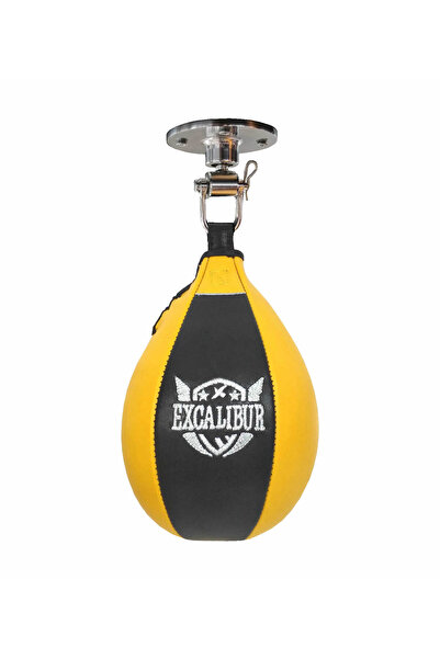 Excalibur Fox Punchingball Pencikbol Top Boks Hız Topu Çelik Fırdöndü Set - Sarı Siyah