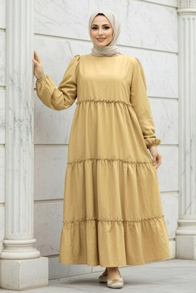 Neva Style فستان بوبلين بتصميم بليسيه متعدد الطبقات 57342BS