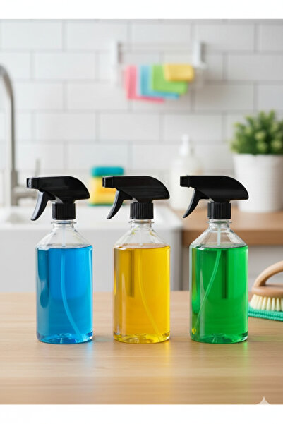 Juniberry 3'lü Set Çok Amaçlı Boş KÜT Mika Plastik Şişe Sprey Başlıklı Şişe F...