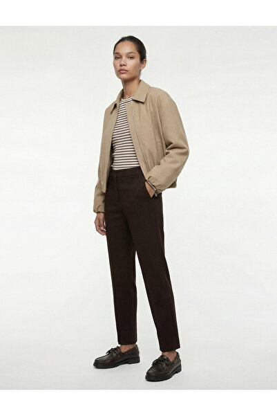 Koton Slim Fit High Waist Cigarette Pants with Pockets