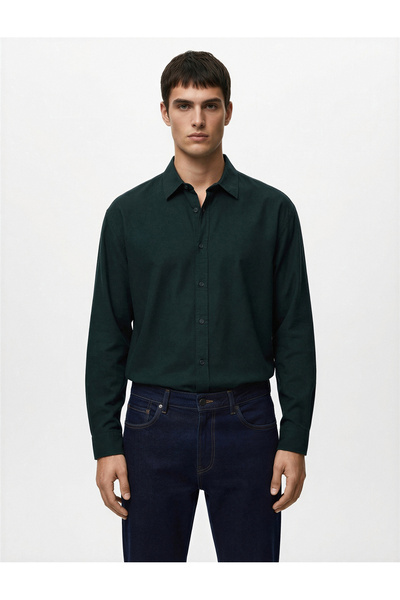 Koton Κλασικό πουκάμισο με μακρυμάνικο βαμβακερό γιακά oversized