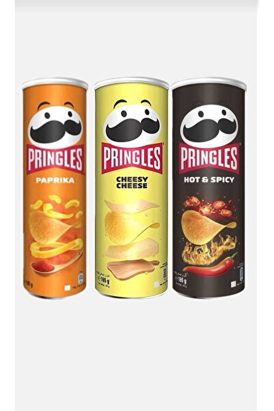 Pringels 165 gr x 3 Adet (Paprika-Cheesy Cheese-Hot&Spicy)