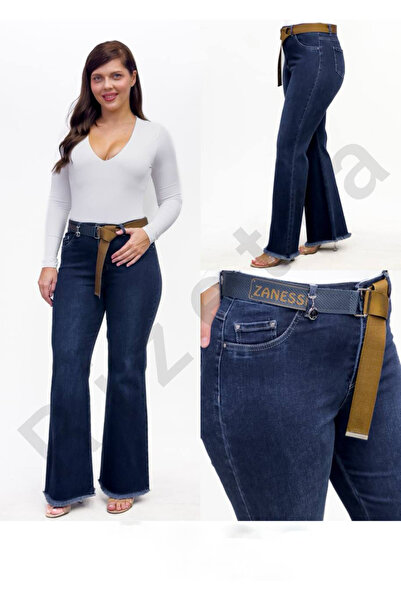 ZANESSI Plus Size Shaping / Sculpting Belted High Waist Flared Denim Women's ...